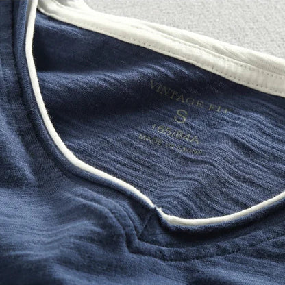 JAMES – LAYERED LONG SLEEVE V-NECK TEE