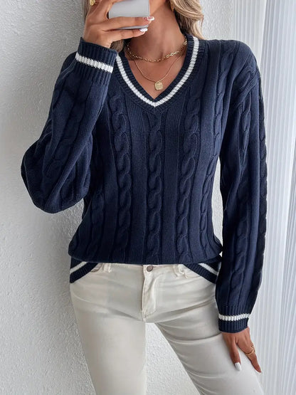 EMILY – CLASSIC V-NECK KNIT SWEATER