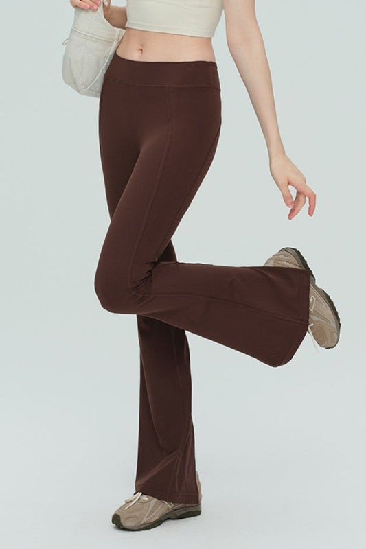 High-Waisted Breathable Flared Workout Slit Leggings