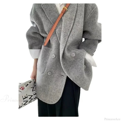 Cashmere Turn-Down Woolen Overcoat