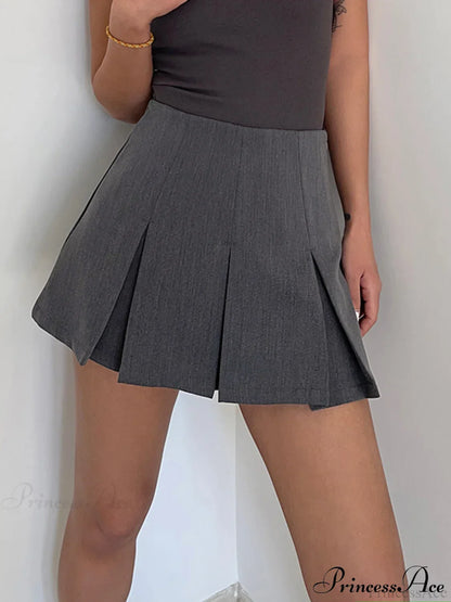 Casual Pleated Graceful Hem Mini Skirt