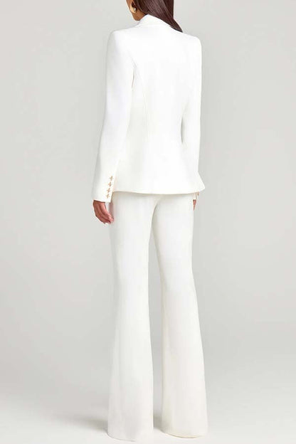 Metal Button Long Sleeve Blazer