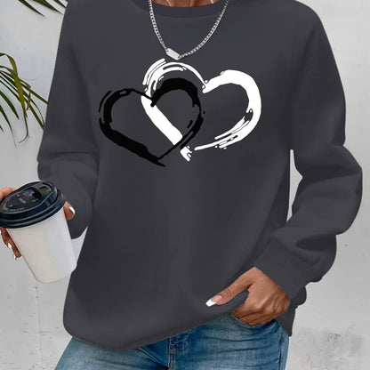 ZOEY – DOUBLE HEART GRAPHIC SWEATSHIRT