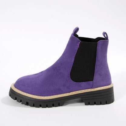 Botines Mujer Tacón Ancho Bloque Punta Redonda - Botas Tobilleras Cómodas Otoño Invierno