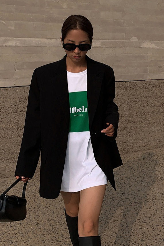 Black Slouchy Retro Style Blazer