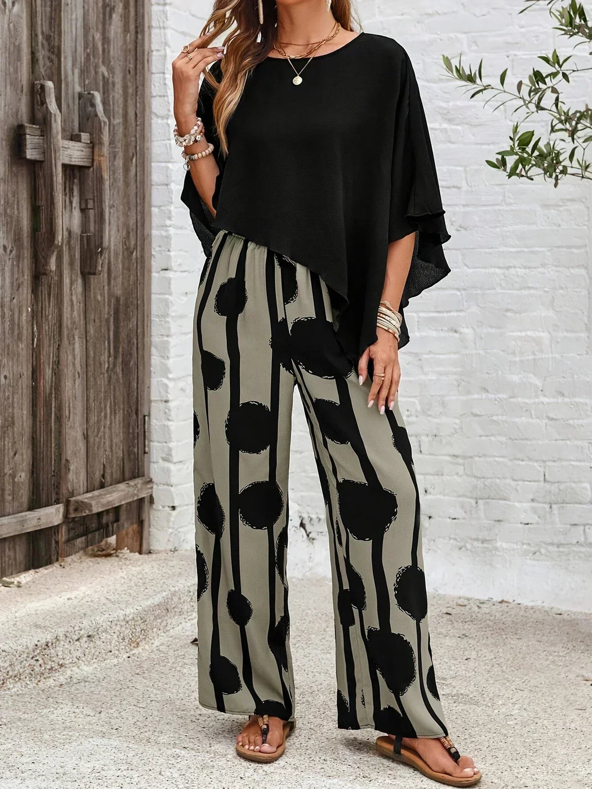 Demi -  Comfortable Elastic Waist Two-Piece Set