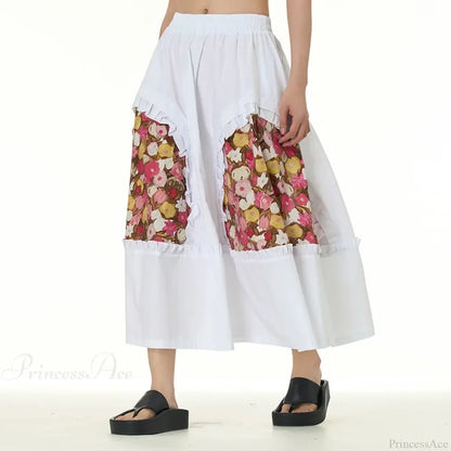 Chic Skirts All Matched Cotton Romantic Maxi High Waist Ruffled