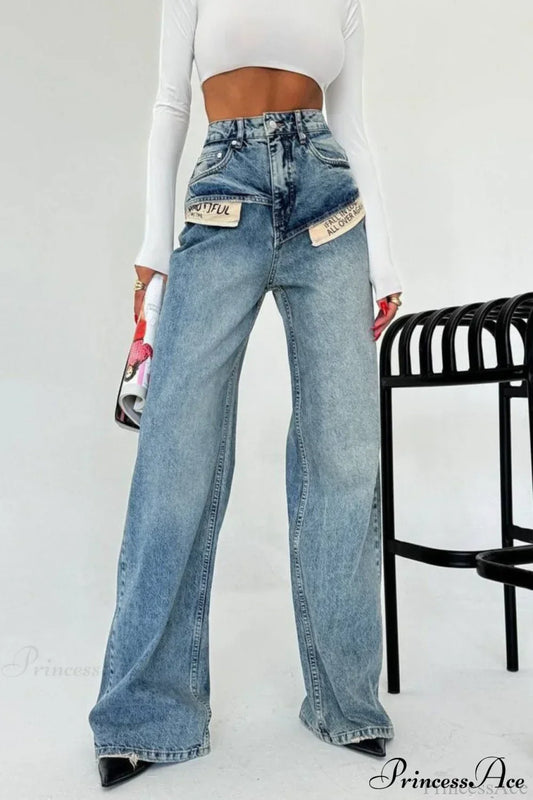 Cool High Waist Slimming Straight Wide Leg Jeans