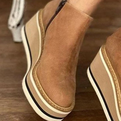 Botines Mujer Cuña  Botas Tobilleras Plataforma Cómodas Otoño Invierno