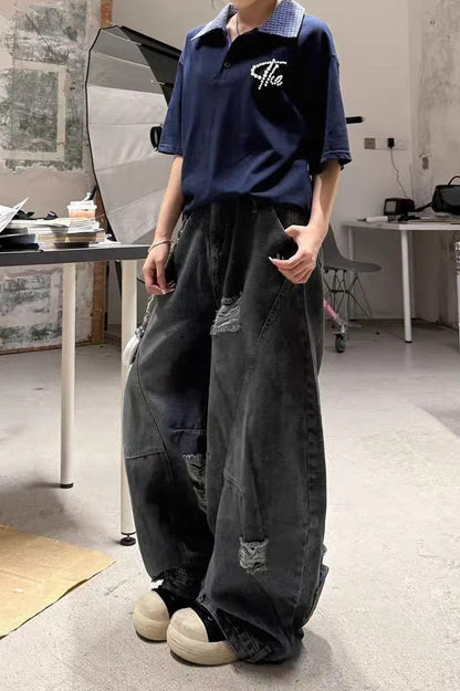 Vintage Baggy Ripped Denim Jeans