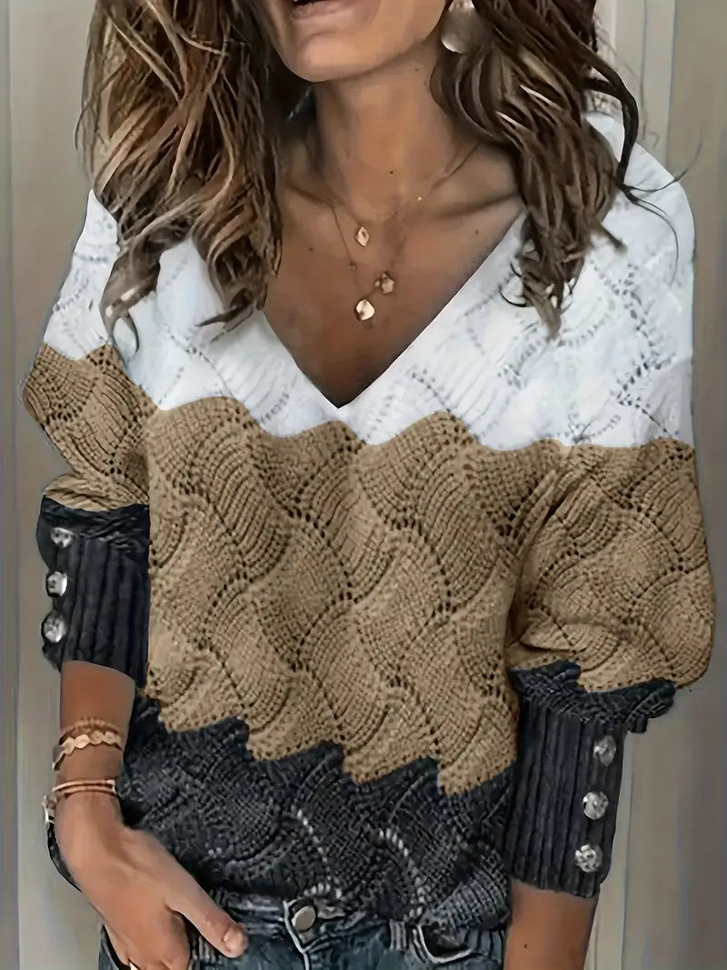 EMMA – COZY CHIC WAVE KNIT SWEATER
