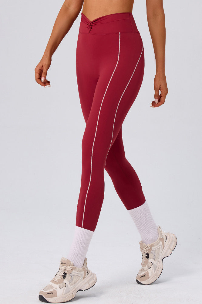 High Waist Twist Front Workout Leggings