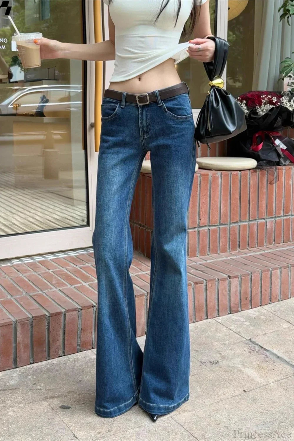 Dark Blue Low Rise Bootcut Jeans