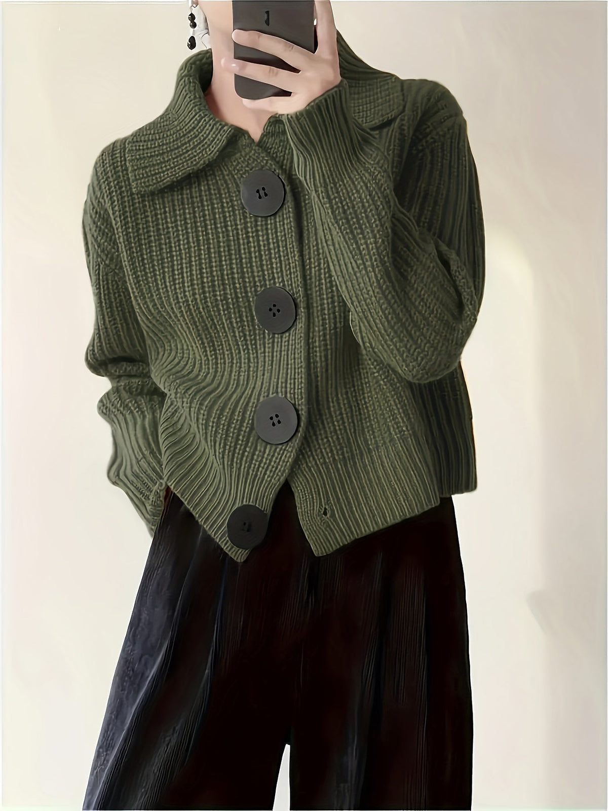 FIONA – STATEMENT BUTTON KNIT SWEATER