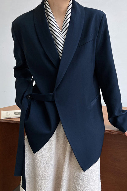 Fashionable Draped Apple Collar Blazer