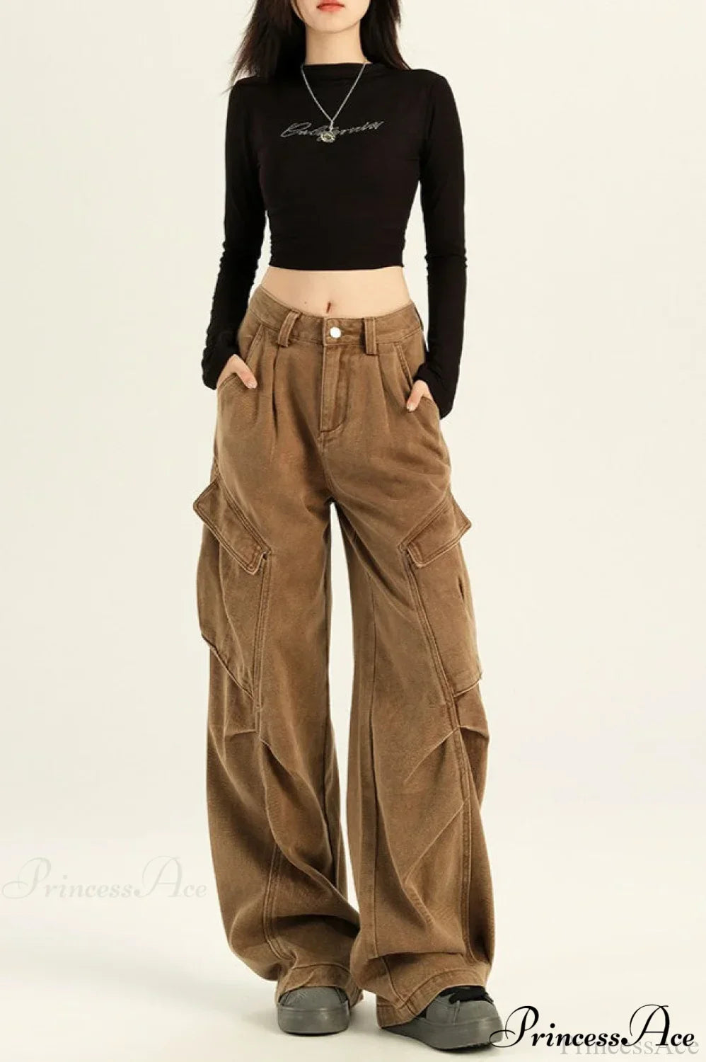 Denim Loose Wide Leg Flattering Cargo Pants