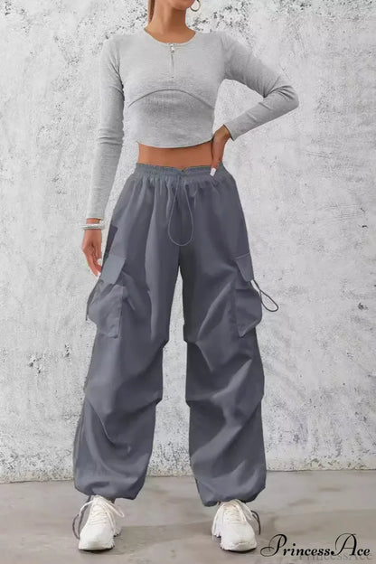 Drawstring Casual Pocket Cargo Pants