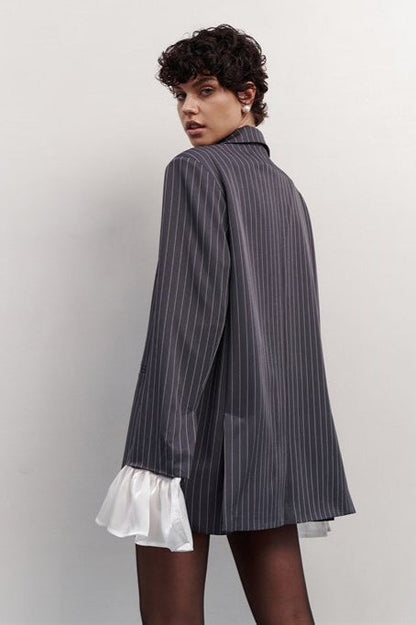 Vintage Striped Patchwork Blazer