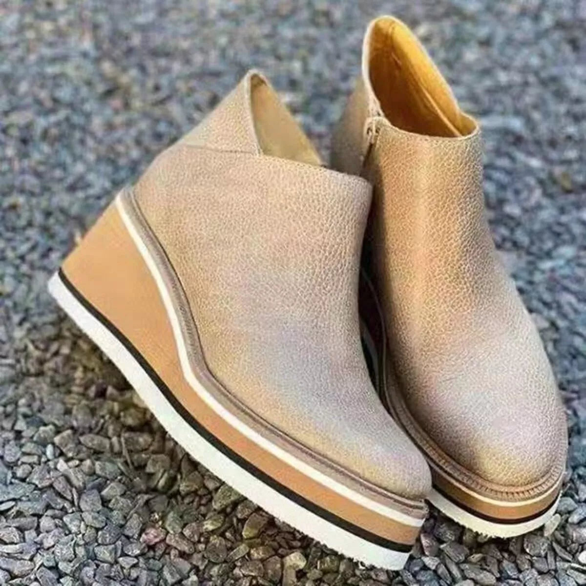 Botines Mujer Cuña  Botas Tobilleras Plataforma Cómodas Otoño Invierno