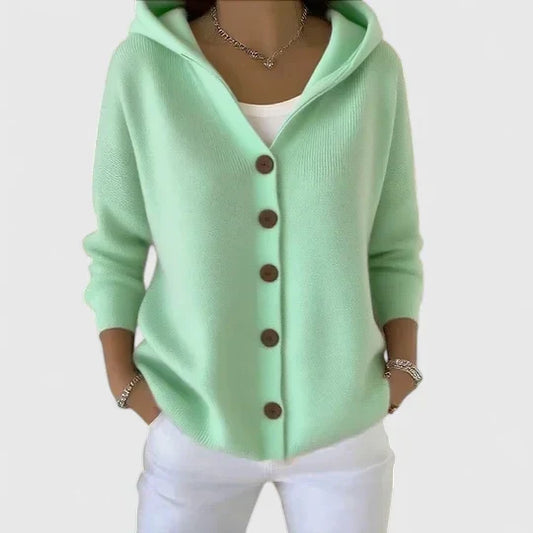 OLIVIA – BUTTON-UP HOODED CARDIGAN