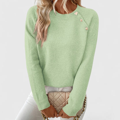 ELOISE – ELEGANT BUTTON DETAIL KNIT SWEATER