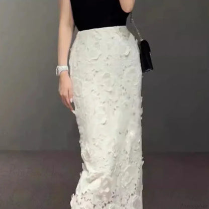 Elegant Lace Pencil Skirt for Women Work Cocktail Party