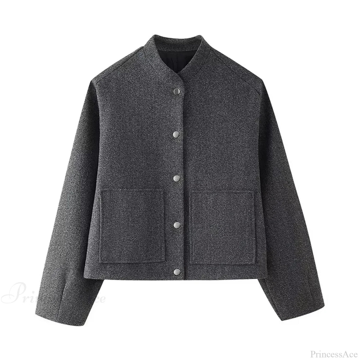 Elegant Solid Wool One Button Overcoat