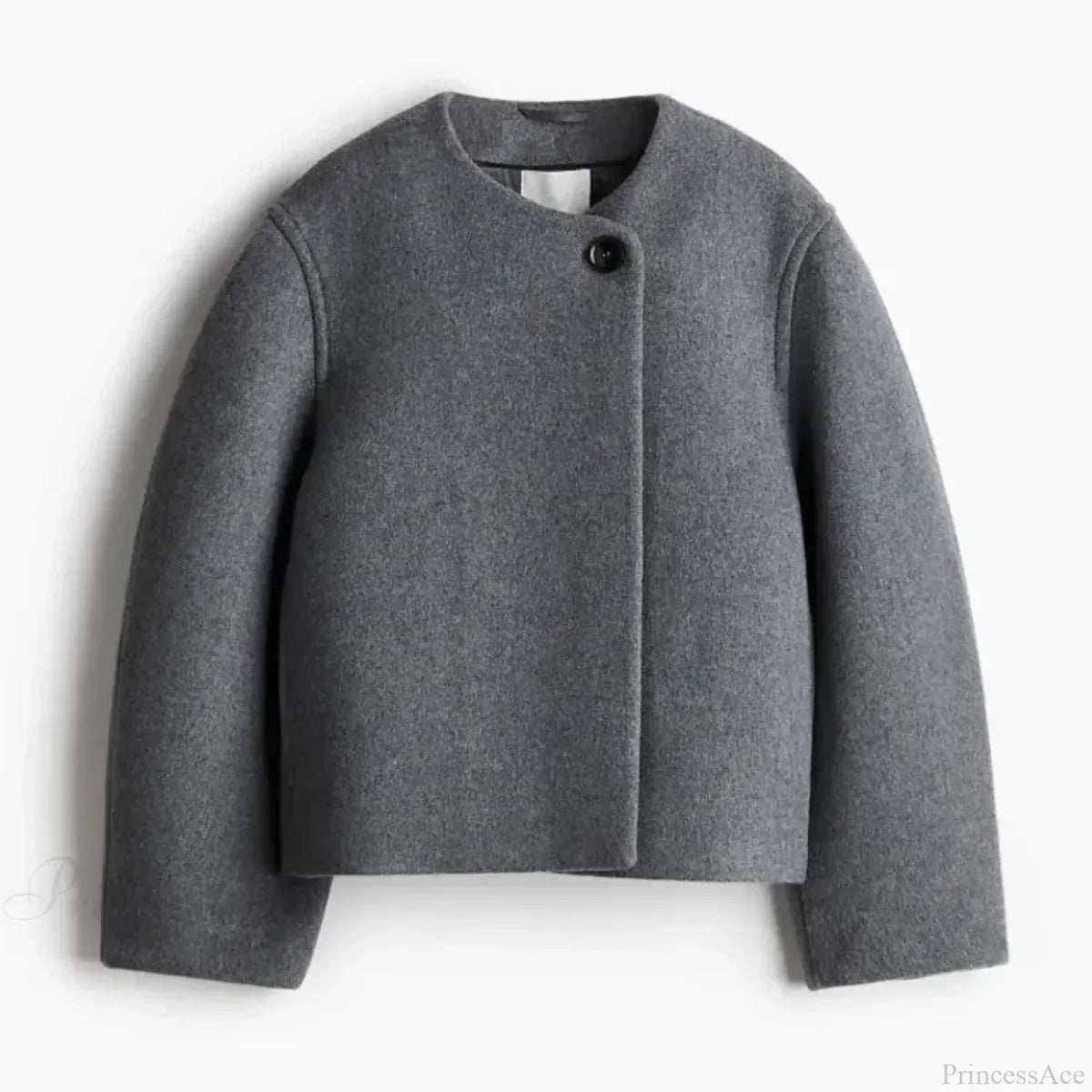 Elegant Solid Wool One Button Overcoat