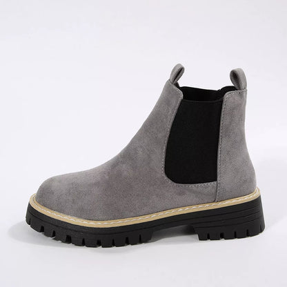 Botines Mujer Tacón Ancho Bloque Punta Redonda - Botas Tobilleras Cómodas Otoño Invierno