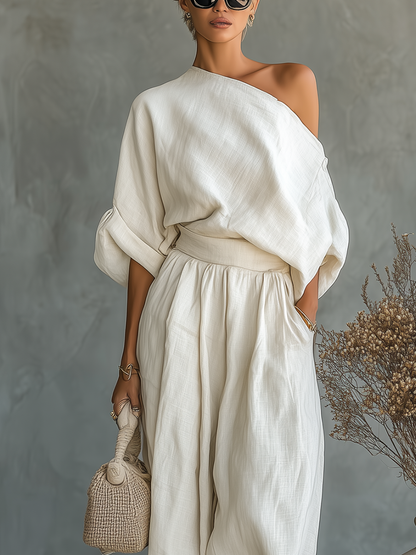 Off-white Linen Set