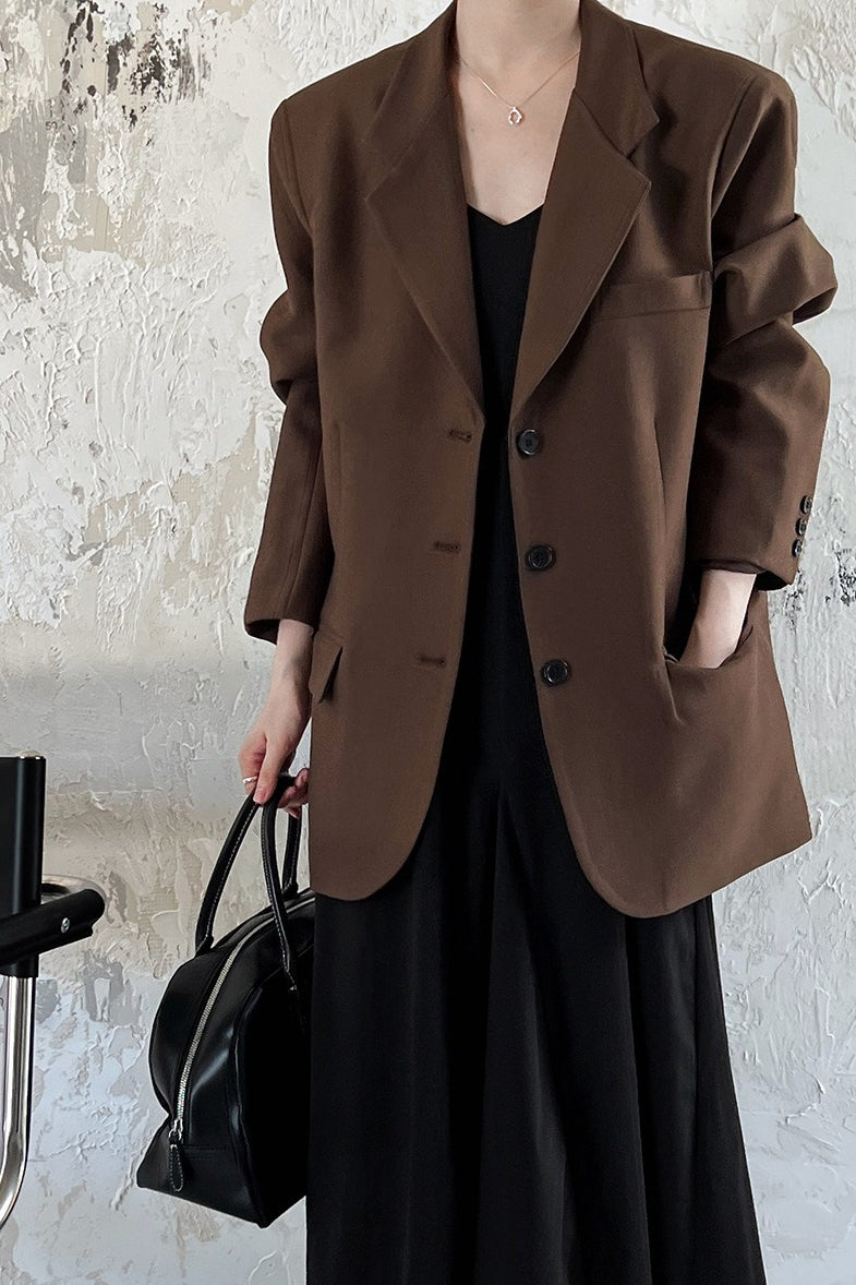 Vintage Casual Long Sleeve Blazer