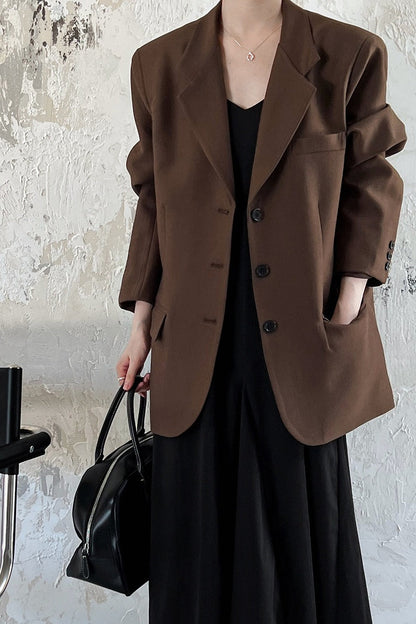 Vintage Casual Long Sleeve Blazer