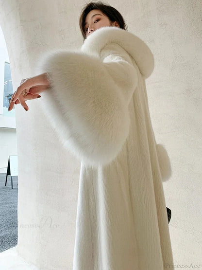 Faux Fur Fur Collar Loose Warm Overcoat