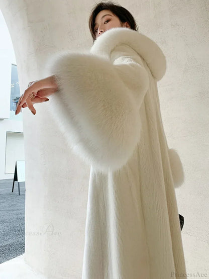 Faux Fur Fur Collar Loose Warm Overcoat