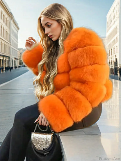 Faux Fur Patchwork Rabbit Fur Overcoat