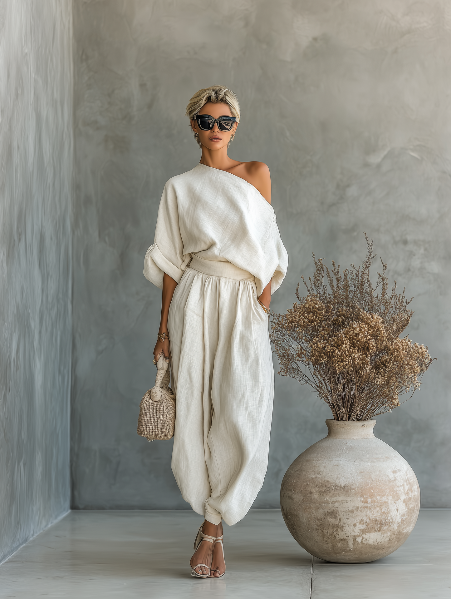 Off-white Linen Set