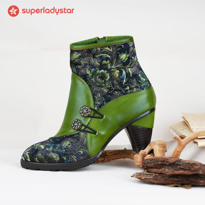 Handmade Leather Bloom Ankle Boots