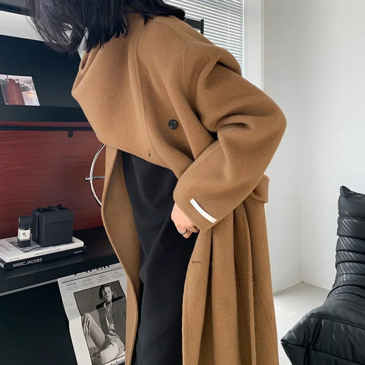 Handmade Cashmere Wool Belted Overcoat