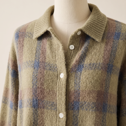 Amelia | Plaid Knit Cardigan