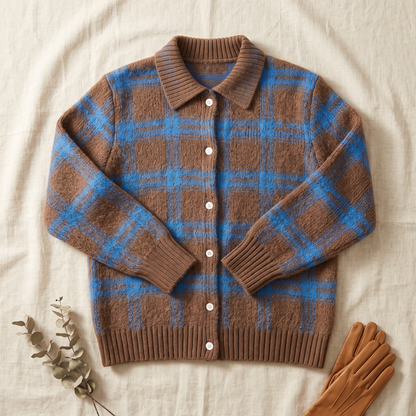 Nancy | Plaid Knit Cardigan