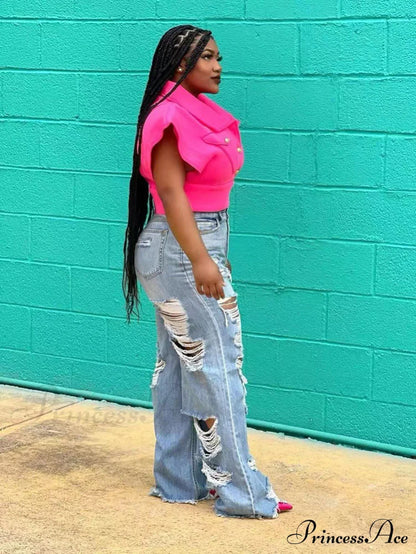 High Waist Graceful PU Pants