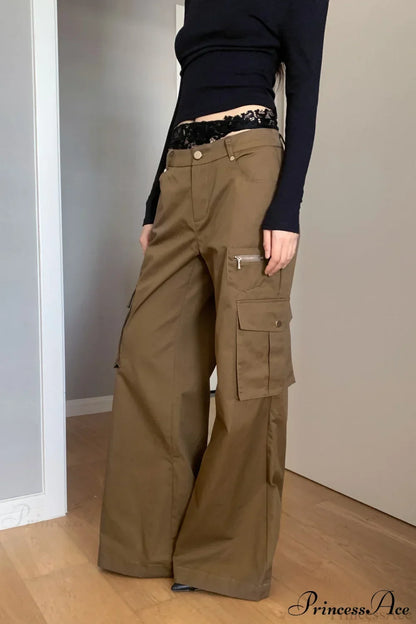 High Waist Loose Multi Pocket Cargo Pants