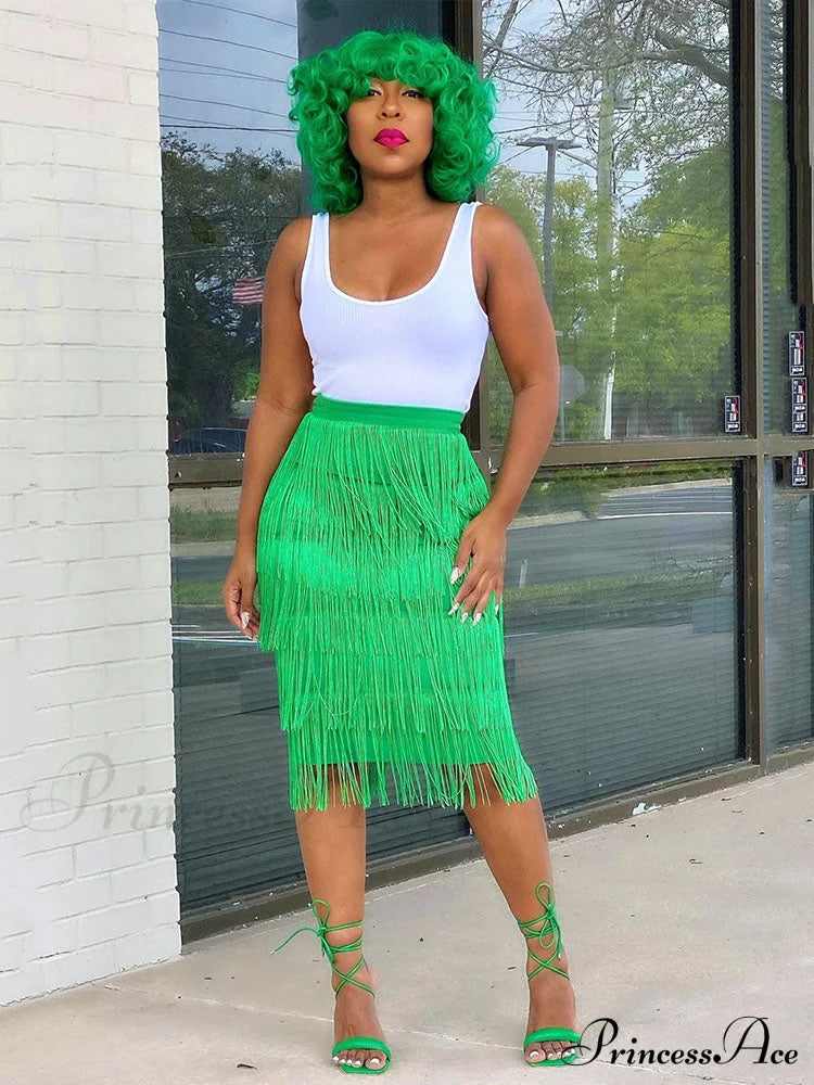 High Waisted Graceful Clashing Star Skirt