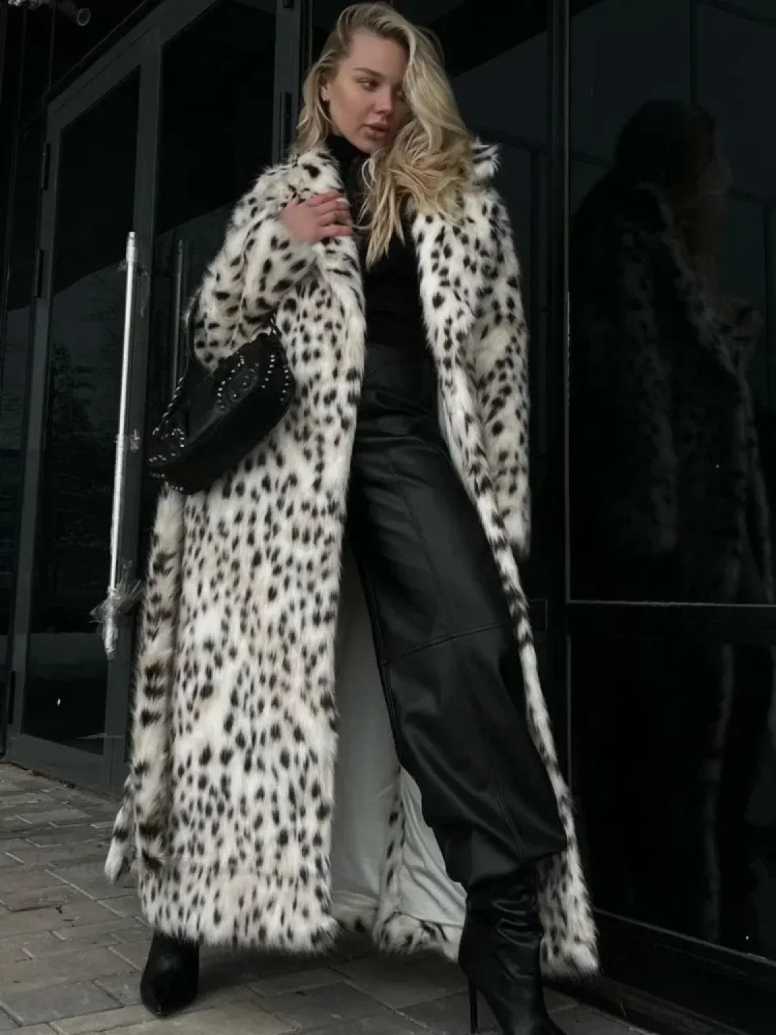 Lace-Up Grey Woolen High Collar Overcoat