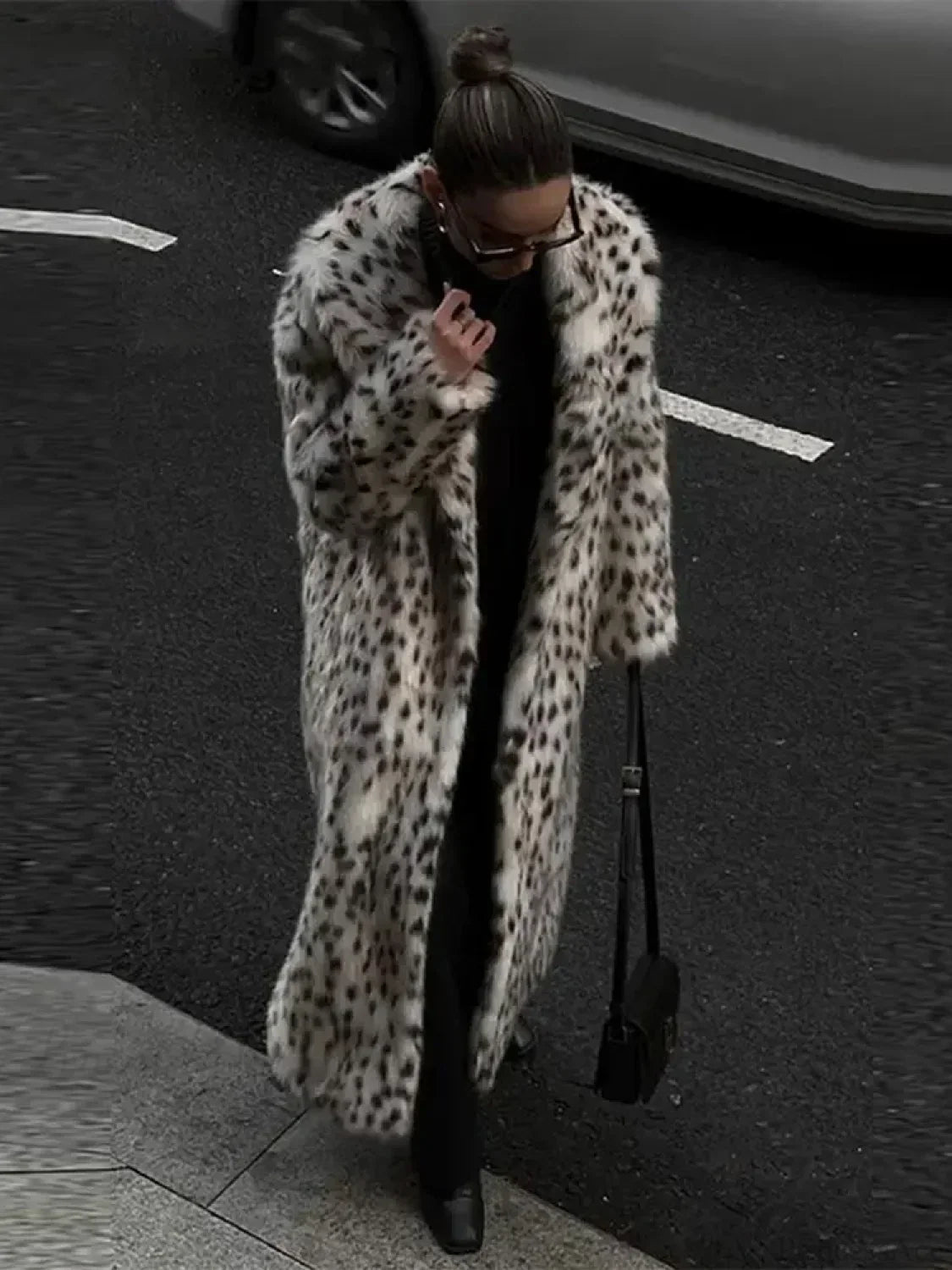 Lace-Up Grey Woolen High Collar Overcoat
