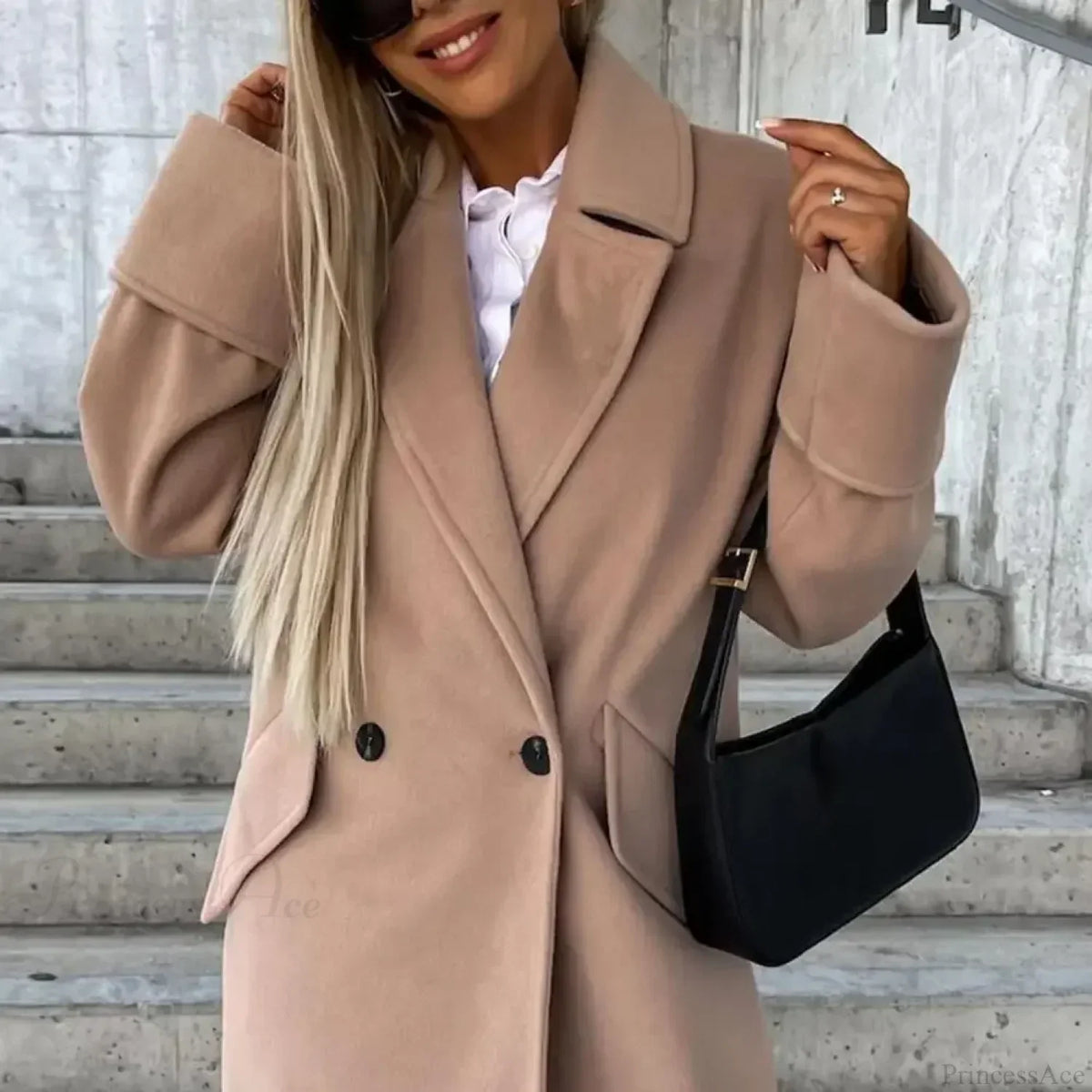 Loose Double-Breasted Windproof Overcoat