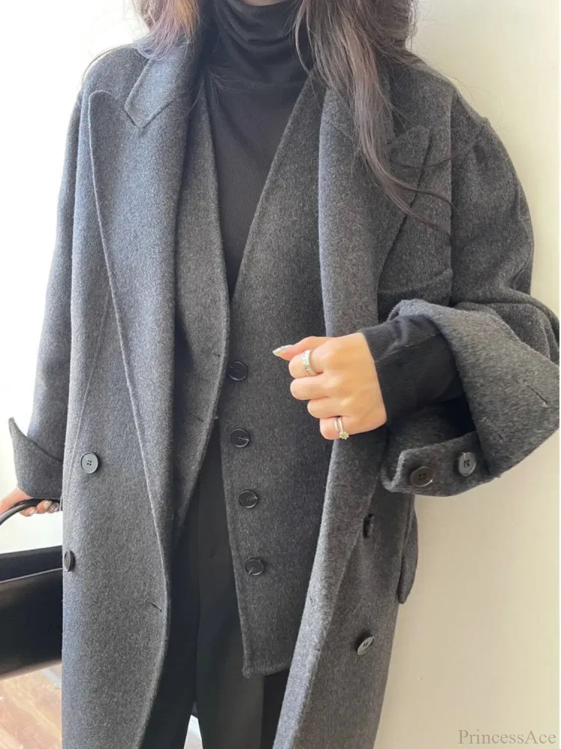 Luxury Wool Cashmere Double-Sided Overcoat