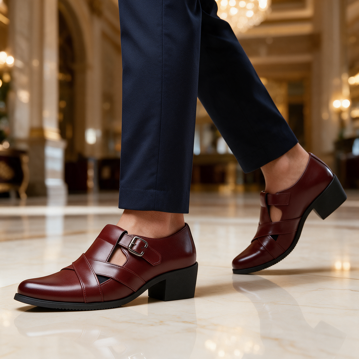 Havana Cross-Strap Dress Shoes