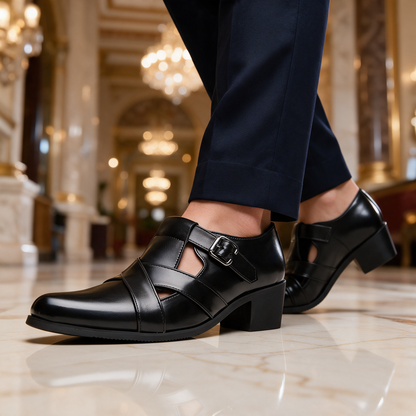 Havana Cross-Strap Dress Shoes