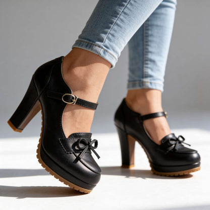 Ashley | Women's Bow-Tie Buckle Pumps